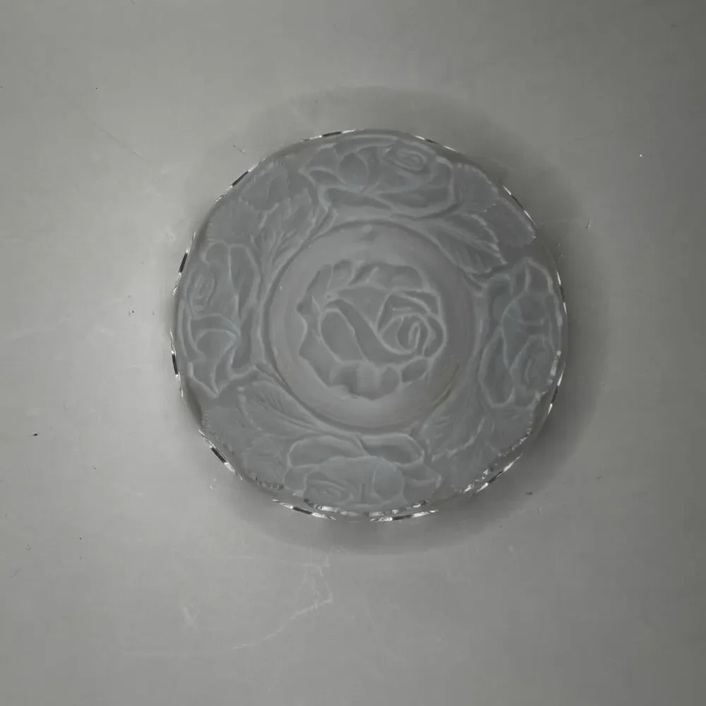 Mikasa Frosted Rose Glass Crystal Bowl 3